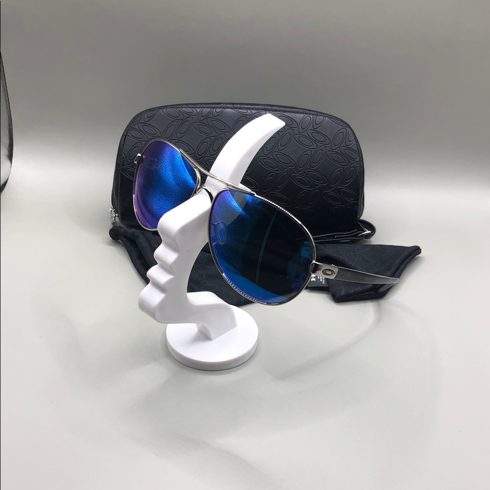 OAKLEY FEEDBACK AVIATOR POLISHED CHROME PRIZM SAPPHIRE POLARIZED LENSES OO4079 - Picture 2 of 9
